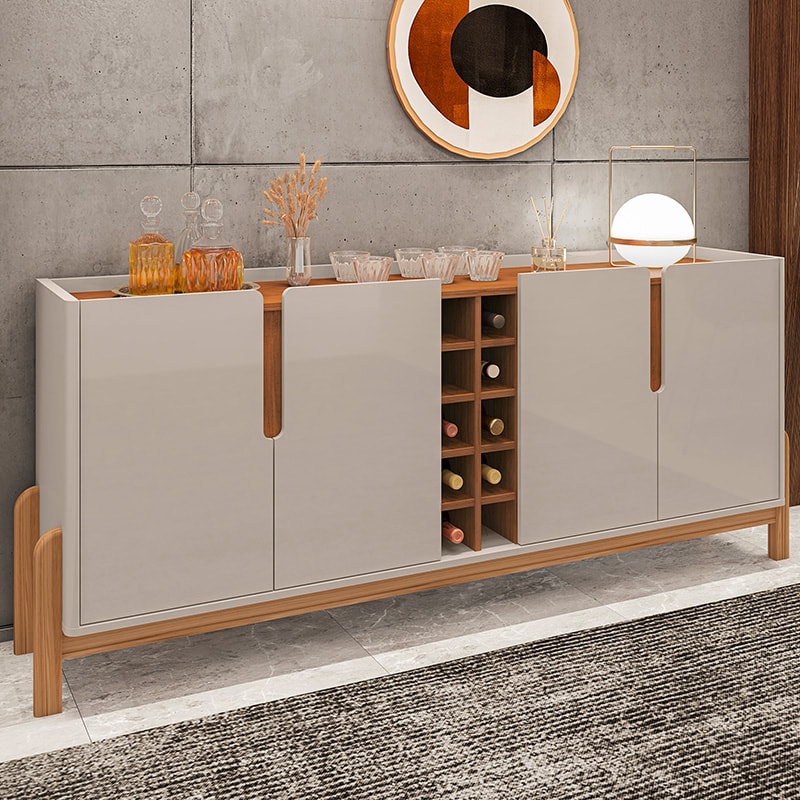 Aparador Buffet Sala Lizz 190cm com Pés de Madeira Maciça
