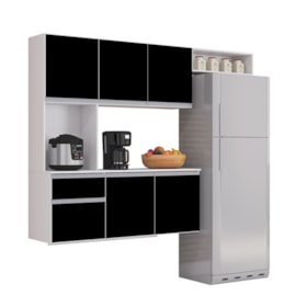 Armario Cozinha Mel 180 cm Com 6 Portas e 1 Gaveta