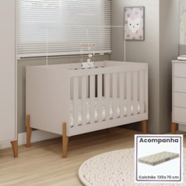 Berço Mini Cama Iris com Suporte Para Mosqueteiro e Colchão