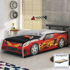 Cama Quarto Carro Sport Car Infantil com Colchão