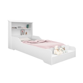 Cama Quarto Infantil Liz com Prateleira e Barra de Proteção