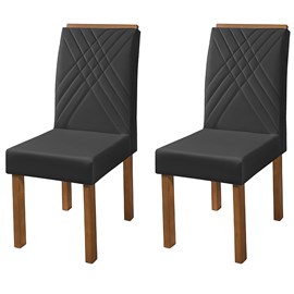 Conjunto 2 Cadeiras Barbara de Madeira Maciça em Veludo