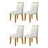 Conjunto 4 Cadeiras Onix em Linho com Pés de Madeira Maciça