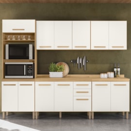 Conjunto de Cozinha Celeste Modulado com 13 Portas 2 Gavetas