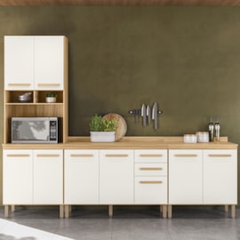 Conjunto de Cozinha Lidiane Modulado com 9 Portas 2 Gavetas