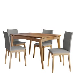 Conjunto de Mesa de Jantar Rubi 136x90cm com 4 Cadeiras Rubi