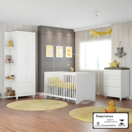 Conjunto Quarto Infantil Gutti Berço Comoda e Guarda Roupa