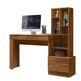 Escrivaninha Mesa de Computador Lion com Estante e 1 Gaveta