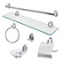 Kit Acessorios Banheiro 6 Peças Metal Cromado com vidro