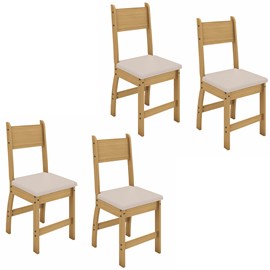 Kit de 4 Cadeiras Milano com Tecido em Material Sintetico