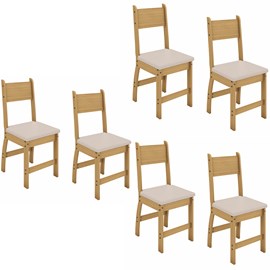 Kit de 6 Cadeiras Milano com Tecido em Material Sintetico