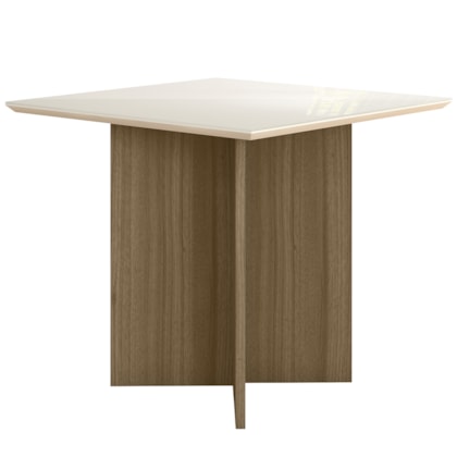 Mesa Sala de Jantar Helo Com Vidro 90x90cm