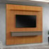 Painel Para TV Ripado Paris 227x250cm Com 3 Gavetas